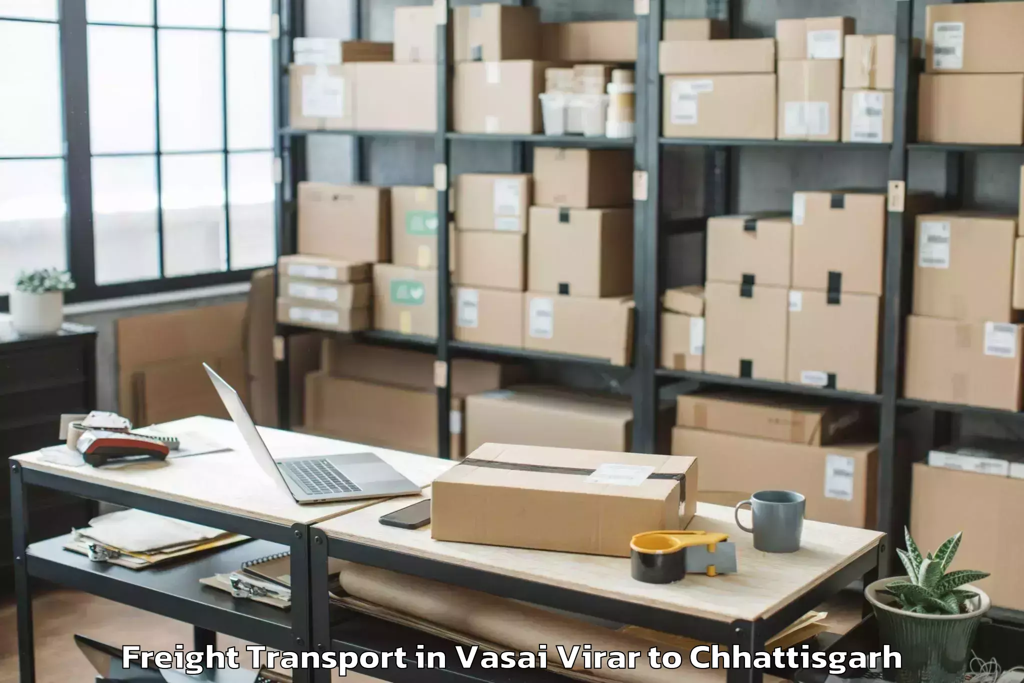 Quality Vasai Virar to Bhalai Freight Transport